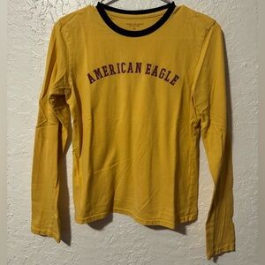 American Eagle Women’s Long Sleeve Graphic Tee with Glitter Lettering